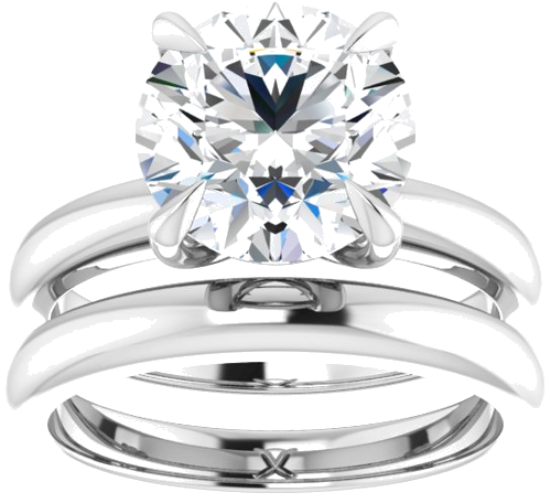 14K White 9.4 mm Round Solitaire Engagement Ring Mounting (8)