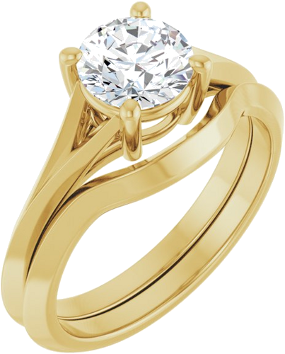 14K Yellow 6.5 mm Round Solitaire Engagement Ring Mounting (6)