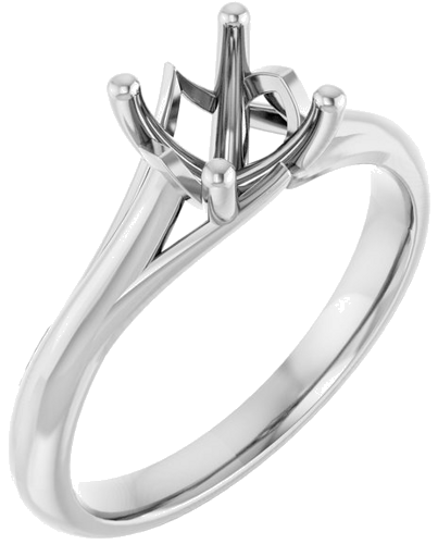 Platinum 6.5 mm Round Solitaire Engagement Ring Mounting (1)