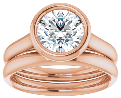 14K Rose  7.4 mm Round Solitaire Engagement Ring Mounting (8)