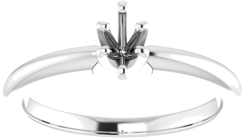 10K White  5x3 mm Marquise Solitaire Engagement Ring Mounting (3)