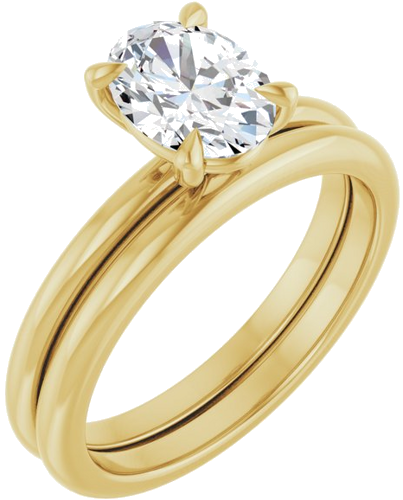 14K Yellow 8x6 mm Oval Solitaire Engagement Ring Mounting (6)