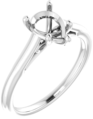 Sužadėtuvių Žiedas „Solitaire“ 585 Baltojo Aukso Pear Shape 8mm x 6mm (1)