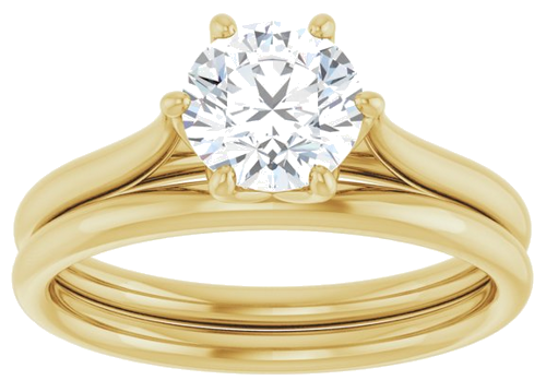 10K Yellow 6.5 mm Round Engagement Ring Mounting (8)