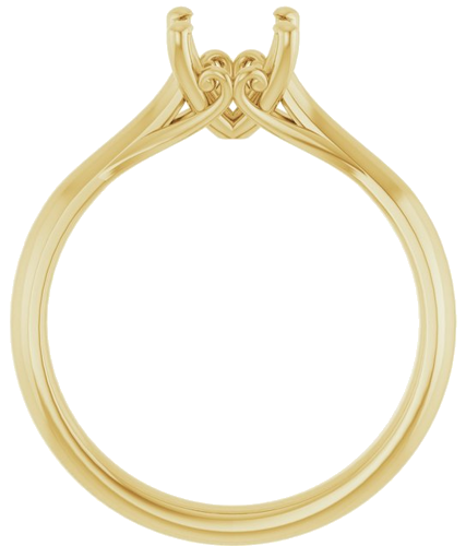 14K Yellow  6.5 mm Round Solitaire Engagement Ring Mounting (2)