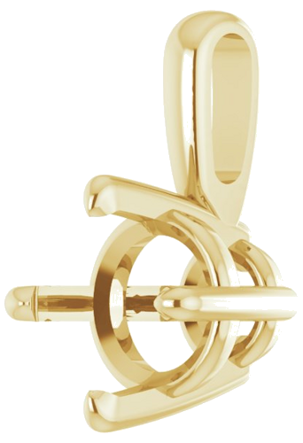 14K Yellow 5.5 mm Round 4-Prong Pendant Mounting (2)