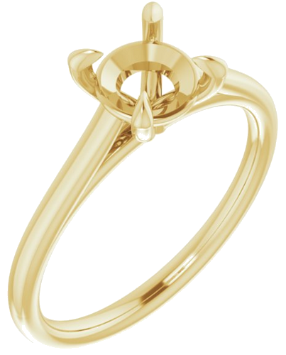 Sužadėtuvių Žiedas „Solitaire“ 750 Geltonojo Aukso Round 6.5mm (1)