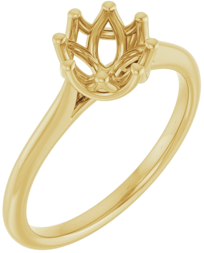 14K Yellow 6.5 mm Round Solitaire Engagement Ring Mounting (1)