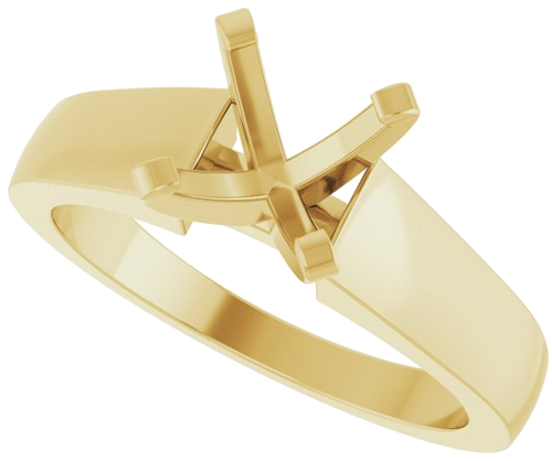 Sužadėtuvių Žiedas „Solitaire“ 585 Geltonojo Aukso Round 7.4mm (5)