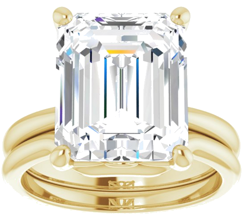 Sužadėtuvių Žiedas „Solitaire“ 417 Geltonojo Aukso Emerald 12mm x 10mm (8)