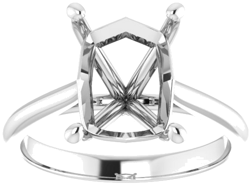 Sužadėtuvių Žiedas „Solitaire“ 585 Baltojo Aukso Emerald 10mm x 8mm (3)