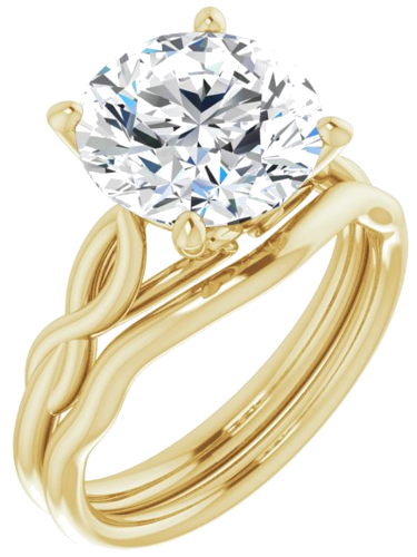 Sužadėtuvių Žiedas „Solitaire“ 585 Geltonojo Aukso Round 10mm (6)