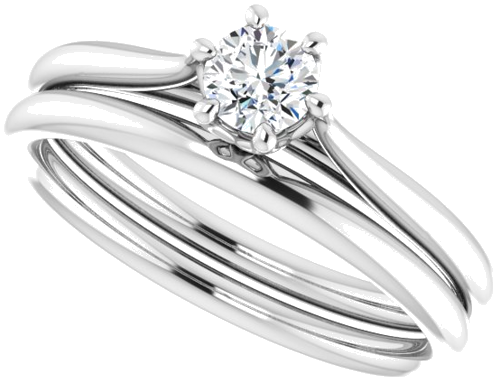 18K White 4.1 mm Round Engagement Ring Mounting (10)