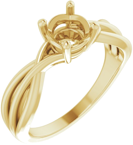 Sužadėtuvių Žiedas „Solitaire“ 585 Geltonojo Aukso Round 6mm (1)