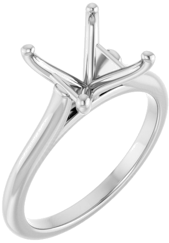 14K X1 White 7 mm Square Solitaire Engagement Ring Mounting (1)