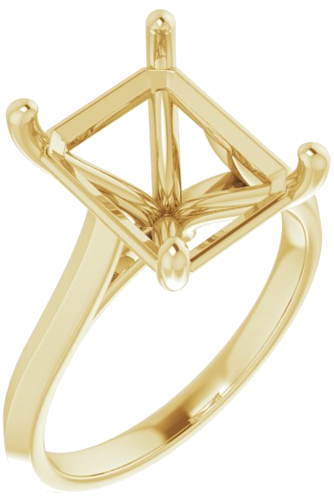 14K Yellow 11x9 mm Emerald Solitaire Engagement Ring Mounting (1)