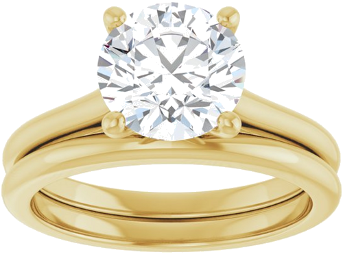 Sužadėtuvių Žiedas „Solitaire“ 585 Geltonojo Aukso Round 8mm (8)