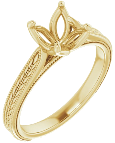 Sužadėtuvių Žiedas „Solitaire“ 585 Geltonojo Aukso Round 7.4mm (1)