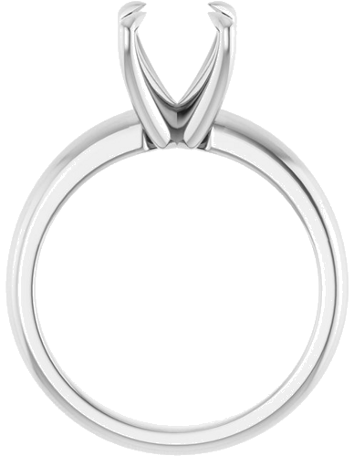 14K White 8 mm Round Solitaire Engagement Ring Mounting (2)