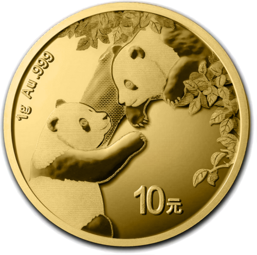 1 g Panda 2023 Kinija 10 juanių auksinė moneta (1)
