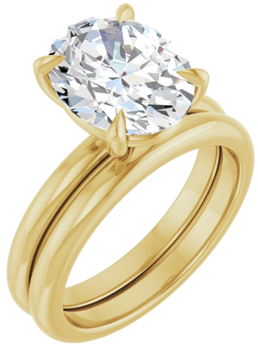 14K Yellow 11x9 mm Oval Solitaire Engagement Ring Mounting (6)