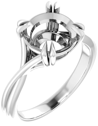 Platinum 9.4 mm Round Solitaire Engagement Ring Mounting (1)