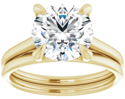 14K Yellow  9 mm Round Solitaire Engagement Ring Mounting (8)