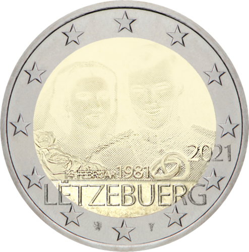 2021 Luxembourg Wedding 40th Anniversary 2 euro coin (2)