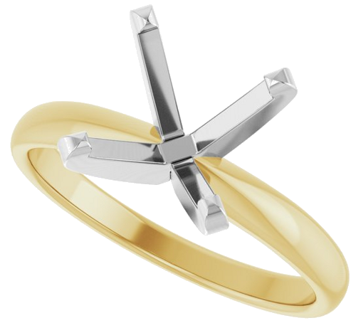 14K Yellow White 9.3-9.7 mm Round Solitaire Engagement Ring Mounting (5)