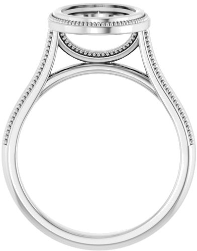 14K White 10x8 mm Oval Solitaire Engagement Ring Mounting (2)