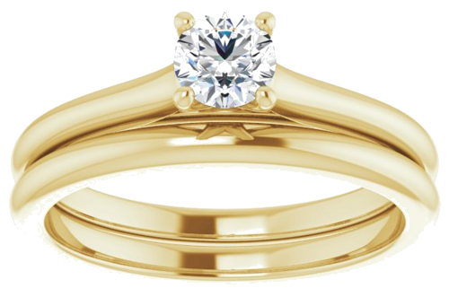 14K Yellow 4.4 mm Round Solitaire Engagement Ring Mounting (8)