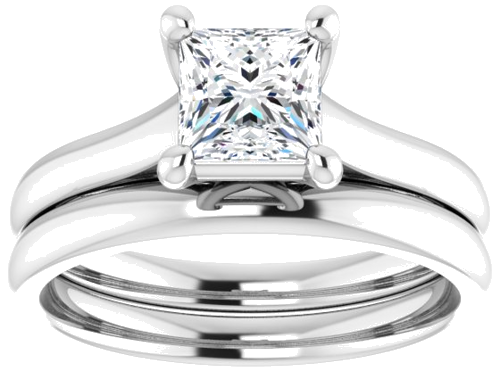 Sužadėtuvių Žiedas „Solitaire“ 585 Baltojo Aukso Square 5.5mm (8)