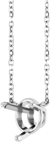 Pakabukas „Round 3-Prong“ 585 Baltojo Aukso Round 7.5mm (2)