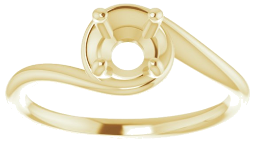 Sužadėtuvių Žiedas „Solitaire“ 585 Geltonojo Aukso Round 5.8mm (3)