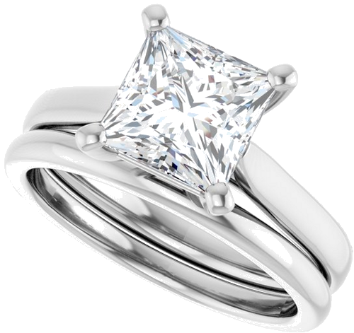 Sužadėtuvių Žiedas „Solitaire“ 950 Platinos Square 7mm (10)