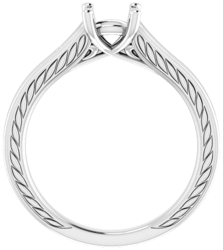 14K White 4.5x4.5 mm Square Engagement Ring Mounting (2)