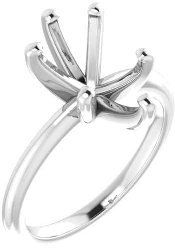 14K White  12x8 mm Pear Solitaire Engagement Ring Mounting (1)