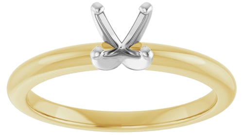 14K Yellow   White  5.2 mm Round Solitaire Engagement Ring Mounting (3)