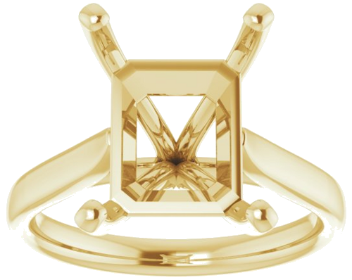 Sužadėtuvių Žiedas „Solitaire“ 585 Geltonojo Aukso Emerald 12mm x 10mm (3)