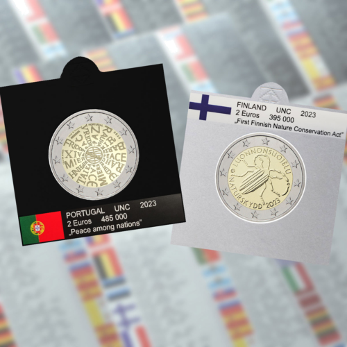 Flags - stickers for all commemorative 2 euro coins in holders 2004 - 2024 (3)