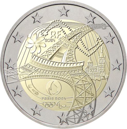 2024 Франция Олимпийски игри Париж 2 евро монета (1)