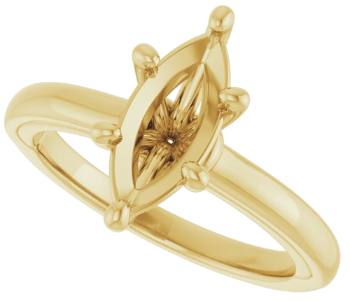 Sužadėtuvių Žiedas „Solitaire“ 585 Geltonojo Aukso Marquise 12mm x 6mm (5)