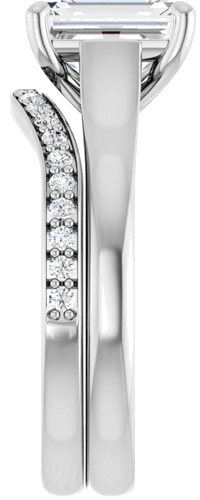 14K White 8x6 mm Emerald Solitaire Engagement Ring Mounting (9)