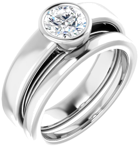 14K White  5.8 mm Round Solitaire Engagement Ring Mounting (6)