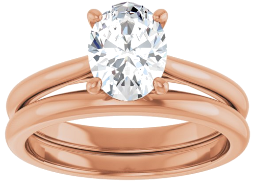 14K Rose 8x6 mm Oval Solitaire Engagement Ring Mounting (8)