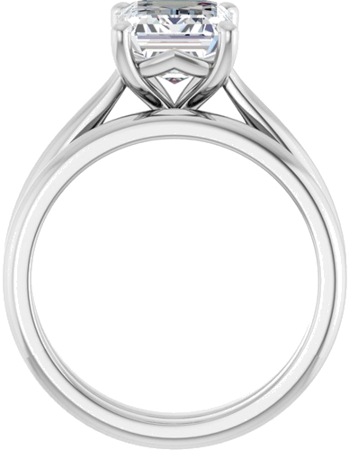 14K White 9x7 mm Emerald Solitaire Engagement Ring Mounting (7)