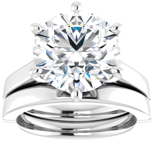 Sužadėtuvių Žiedas „Solitaire“ 585 Baltojo Aukso Round 11mm (8)