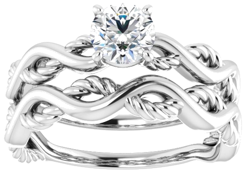 Sužadėtuvių Žiedas „Infinity-Inspired“ 585 Baltojo Aukso Round 5.2mm (8)