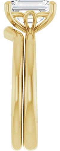 14K Yellow 8x6 mm Emerald Solitaire Engagement Ring Mounting (9)