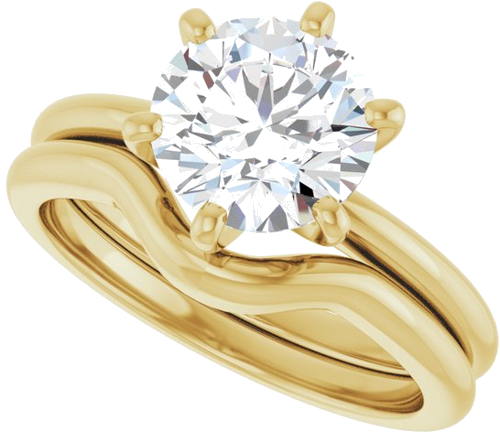 14K Yellow  8 mm Round Solitaire Engagement Ring Mounting (10)